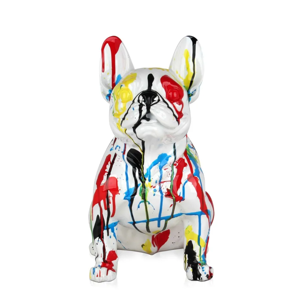 French Bulldog 40cm Multicolour Resin Indoor Sculpture