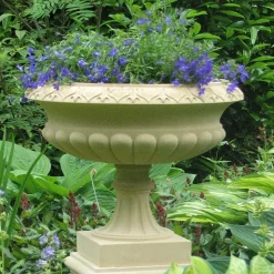 Georgian Tazza Stone Garden Planter on Pedestal