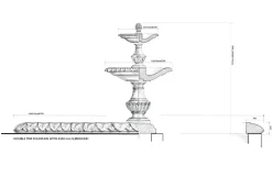 Grand Double Tier 4m Emerald Marble Stone Water Fountain Feature