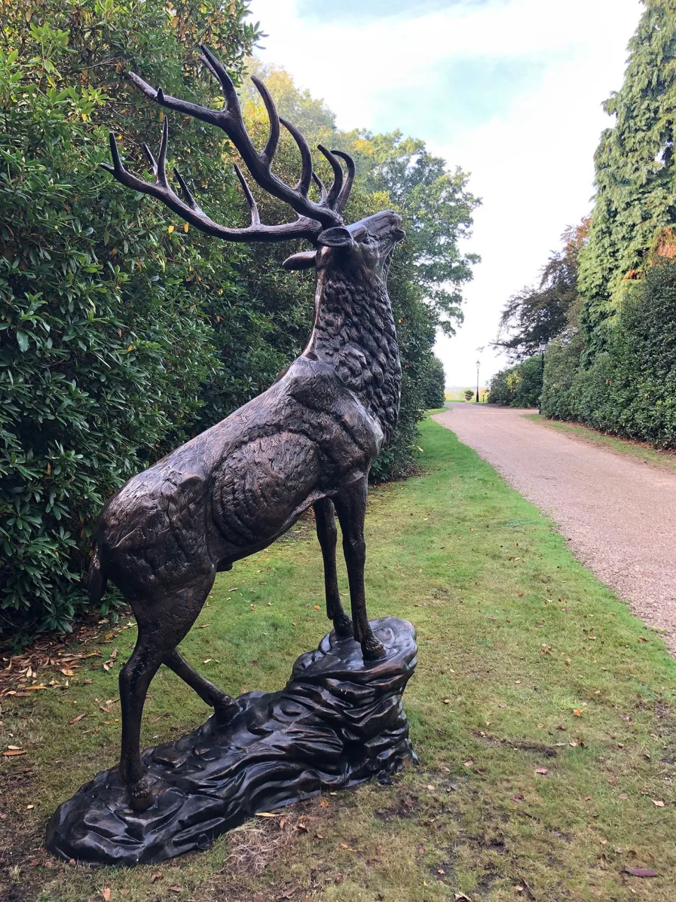 Grand Stag Life-Size 292cm Metal Bronze Garden Statue