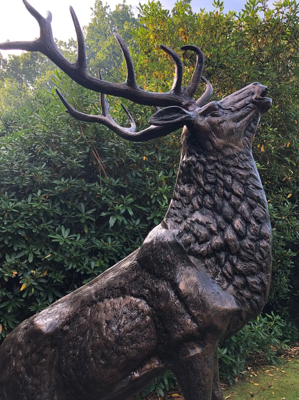 Grand Stag Life-Size 292cm Metal Bronze Garden Statue
