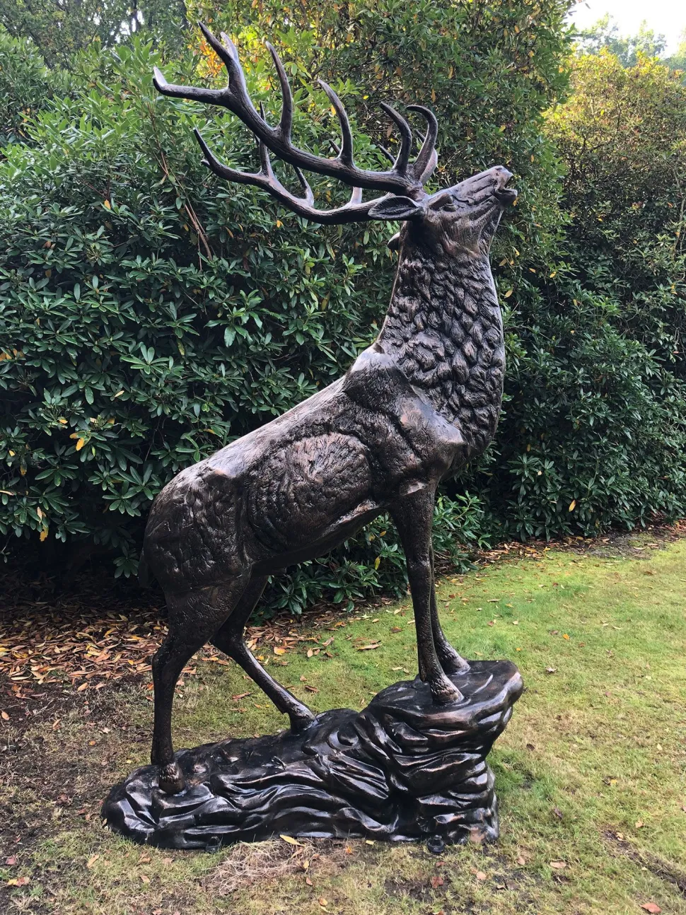 Grand Stag Life-Size 292cm Metal Bronze Garden Statue