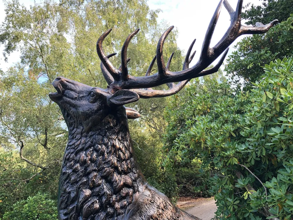Grand Stag Life-Size 292cm Metal Bronze Garden Statue