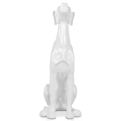 Guardian Greyhound 81cm White Resin Indoor Sculpture