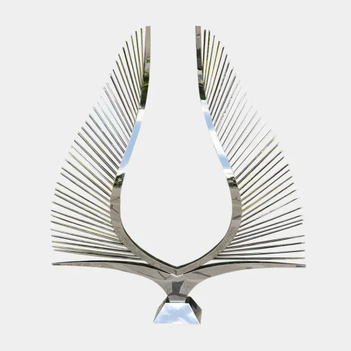 Harmonic Wings 200cm Silver Metal Garden Sculpture