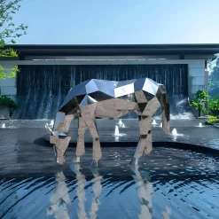 Horse 130cm Geometric Metal Garden Sculpture