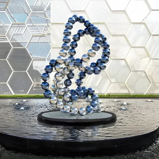 Hyper Bubbles 162cm Silver Metal Garden Sculpture
