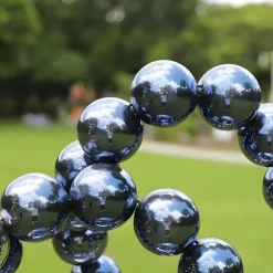 Hyper Bubbles 162cm Silver Metal Garden Sculpture