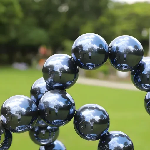 Hyper Bubbles 162cm Silver Metal Garden Sculpture