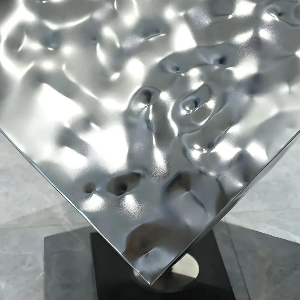 Hyper Cube 75cm Silver Metal Indoor Sculpture