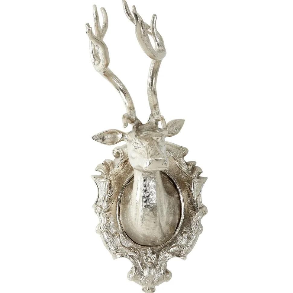 Imperial Stag 65cm Silver Metal Wall Sculpture