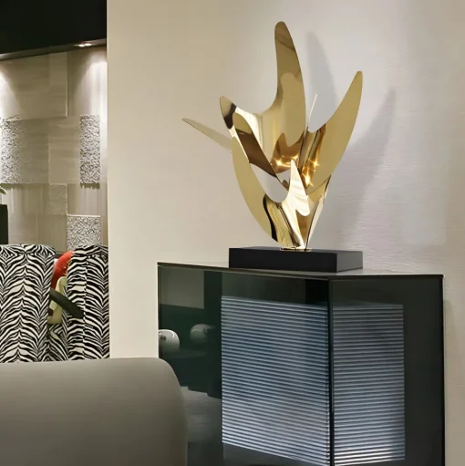 Infinite Bloom 71cm Gold Metal Indoor Sculpture