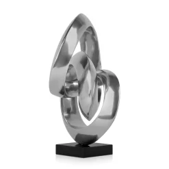 Infinite Orbit 45cm Silver Resin Indoor Sculpture