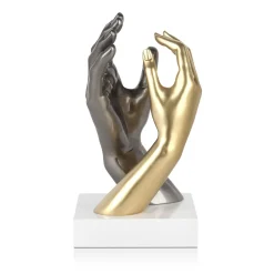 Infinite Touch 36cm Gold Resin Indoor Sculpture