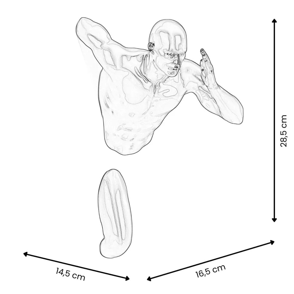 Infinity Man 28cm Anthracite Resin Wall Sculpture