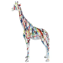 Inked Giraffe 100cm Multicolour Resin Indoor Sculpture