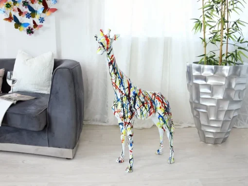 Inked Giraffe 100cm Multicolour Resin Indoor Sculpture