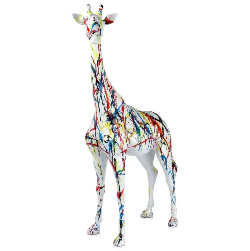 Inked Giraffe 100cm Multicolour Resin Indoor Sculpture