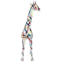 Inked Giraffe 100cm Multicolour Resin Indoor Sculpture