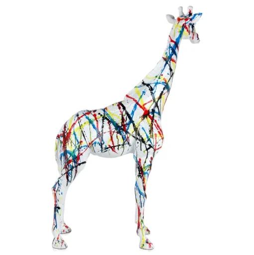 Inked Giraffe 100cm Multicolour Resin Indoor Sculpture