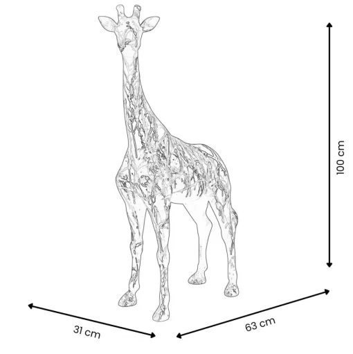 Inked Giraffe 100cm Multicolour Resin Indoor Sculpture