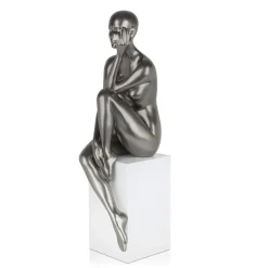 Introspective 74cm Anthracite Resin Indoor Sculpture
