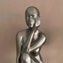 Introspective 74cm Anthracite Resin Indoor Sculpture