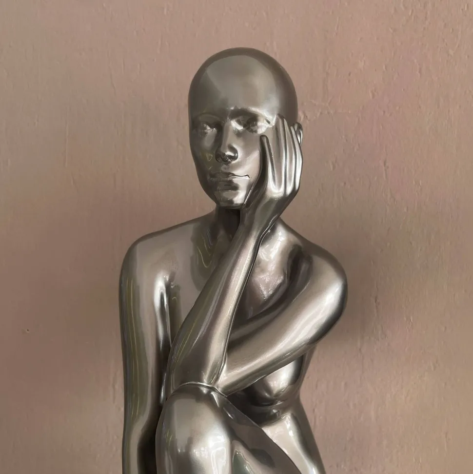 Introspective 74cm Anthracite Resin Indoor Sculpture