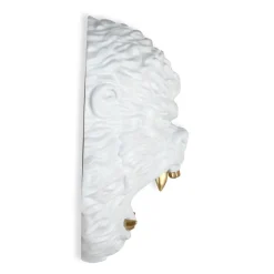 King Gorilla 43cm White Resin Wall Sculpture