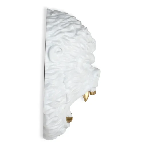 King Gorilla 43cm White Resin Wall Sculpture