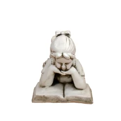 Laying Reading Girl 34cm Stone Resin Garden Statue