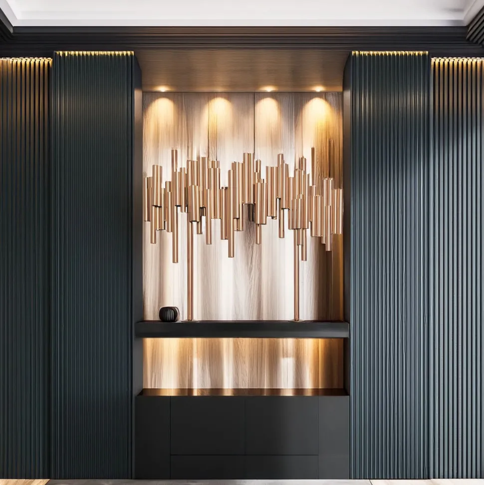 Light Symphony 82cm Copper Metal Indoor Sculpture