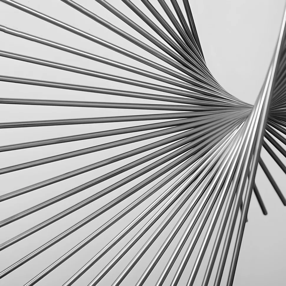 Linear Motion 64cm Silver Metal Indoor Sculpture