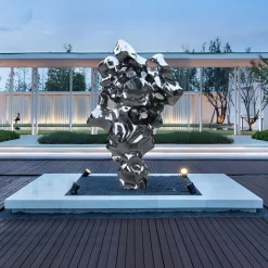 Liquid Mirage 155cm Gold Metal Garden Sculpture