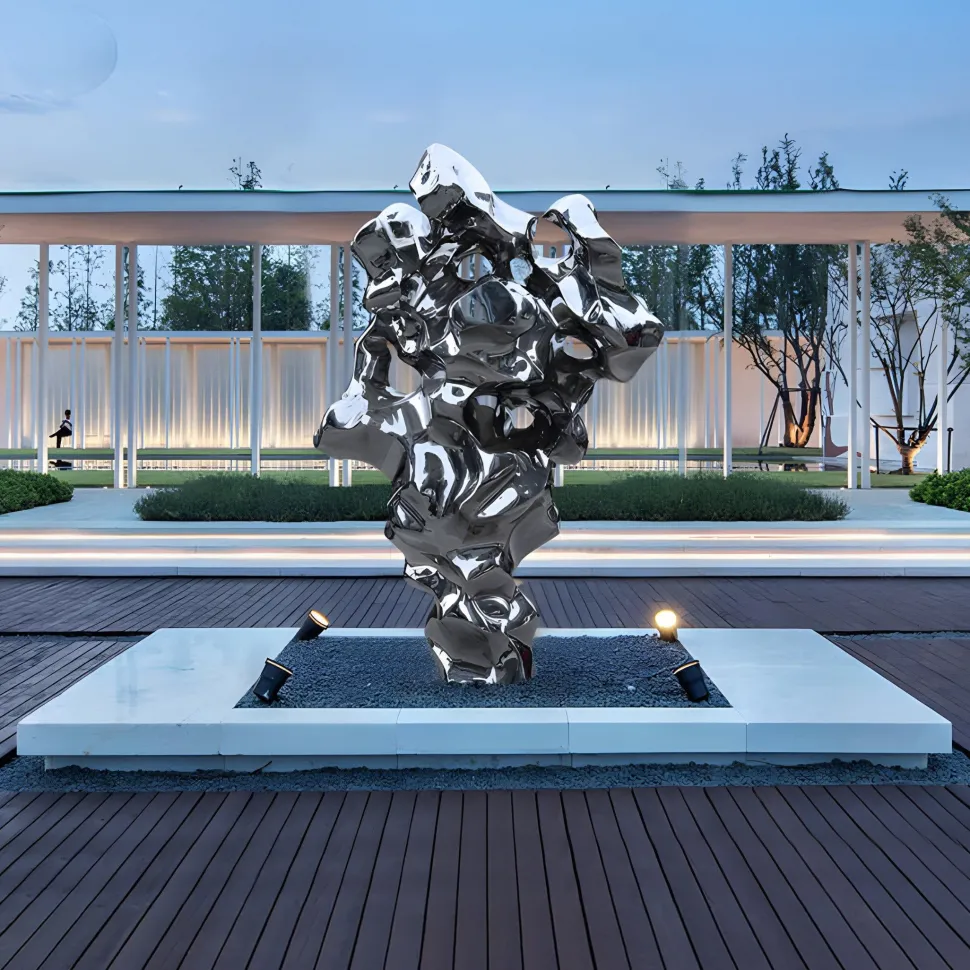 Liquid Mirage 155cm Gold Metal Garden Sculpture