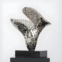 Lucid Motion 47cm Silver Metal Indoor Sculpture