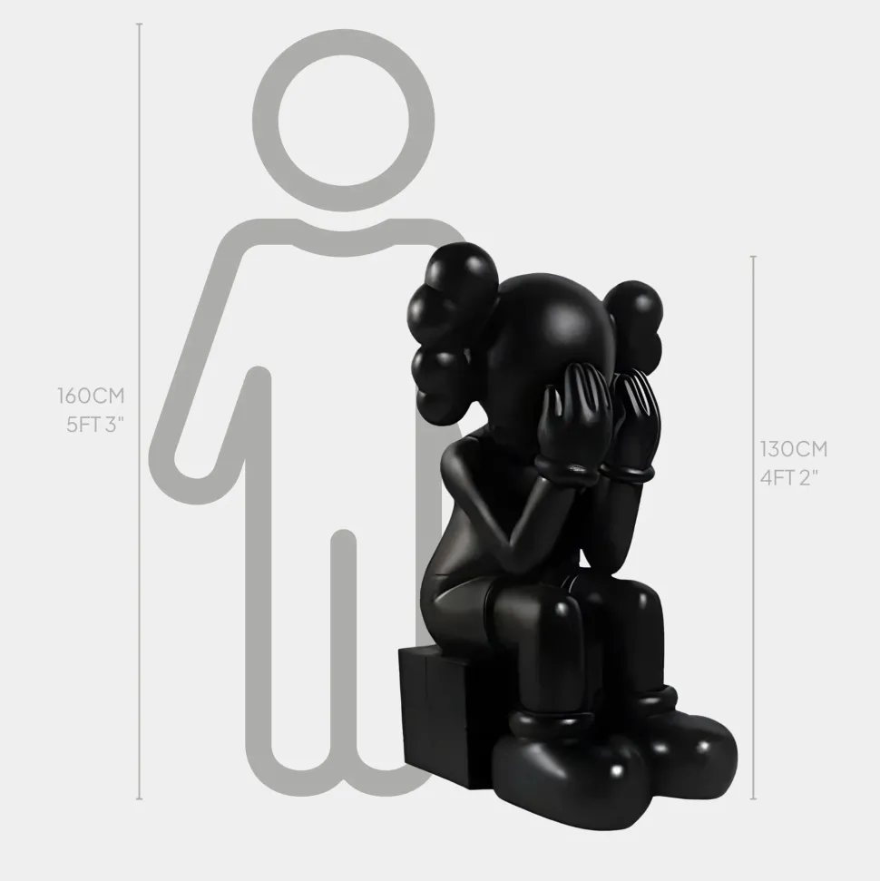 Lucify Hide 130cm Black Resin Indoor Sculpture