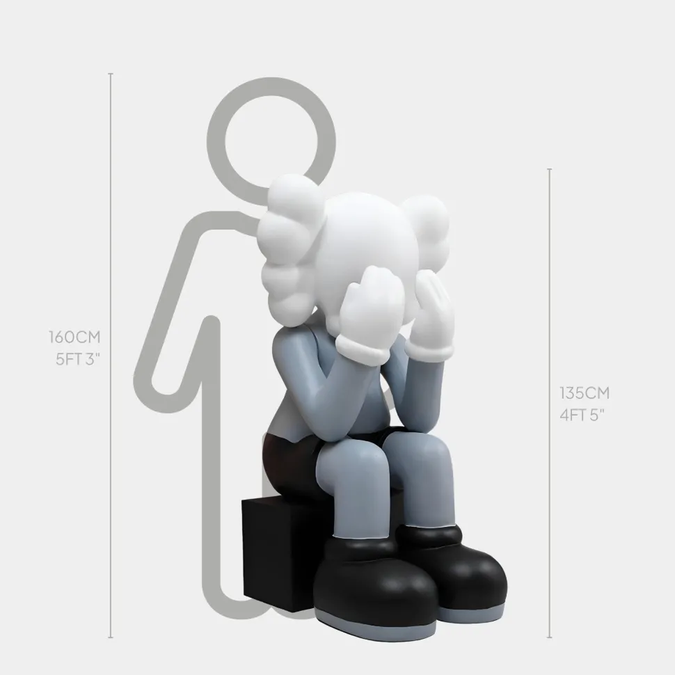 Lucify Hide 135cm Grey Resin Indoor Sculpture