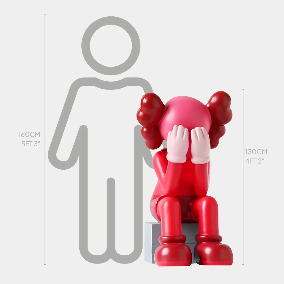 Lucify Hide 130cm Red Resin Indoor Sculpture