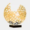 Lunar Sphere 48cm Gold Metal Indoor Sculpture