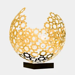 Lunar Sphere 48cm Gold Metal Indoor Sculpture