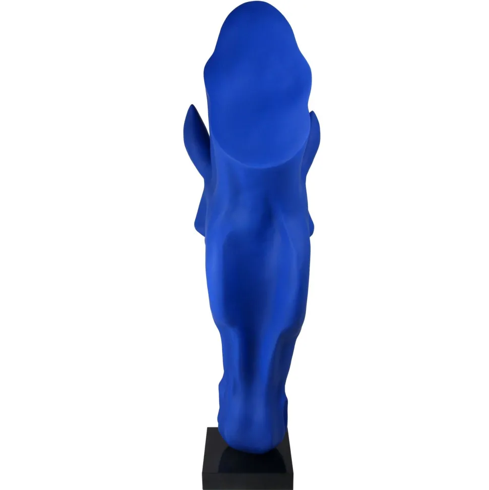 Majestic Horse Head 151cm Blu Blue Resin Sculpture