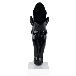 Majestic Horse Head 70cm Black Resin Indoor Sculpture