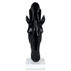 Majestic Horse Head 70cm Black Resin Indoor Sculpture