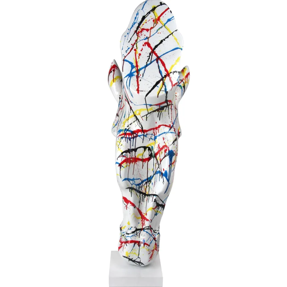 Majestic Horse Head 151cm Multicoloured Resin Sculpture