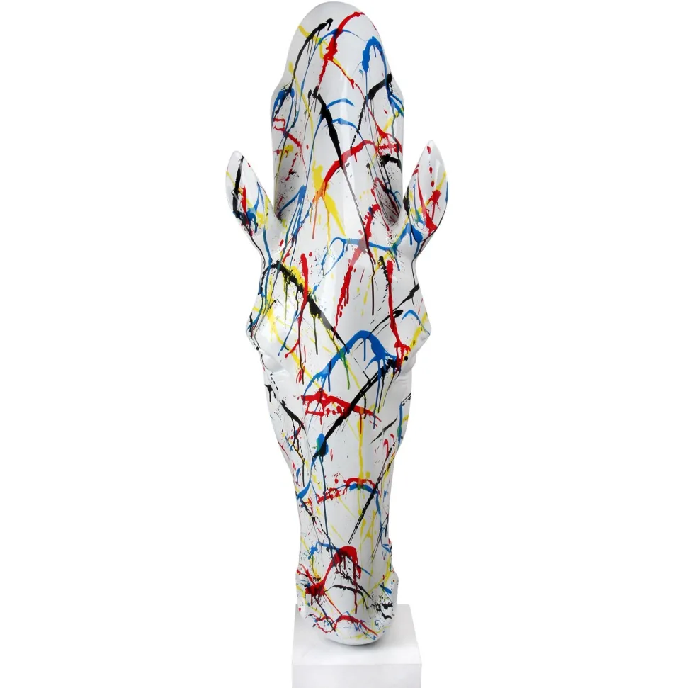 Majestic Horse Head 151cm Multicoloured Resin Sculpture