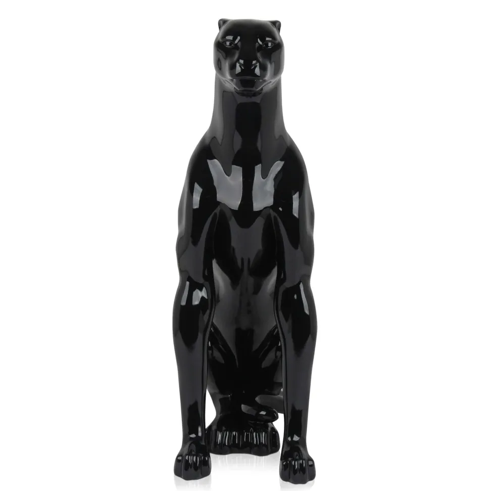 Majestic Panther 78cm Black Resin Indoor Sculpture
