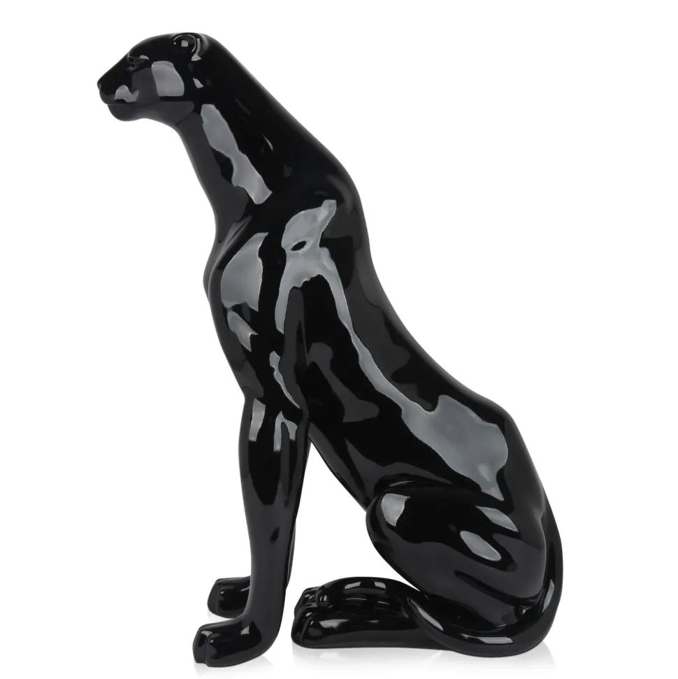 Majestic Panther 78cm Black Resin Indoor Sculpture