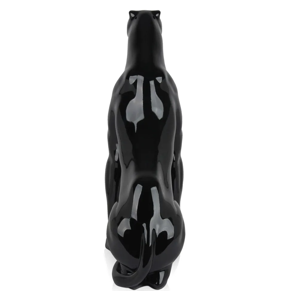 Majestic Panther 78cm Black Resin Indoor Sculpture