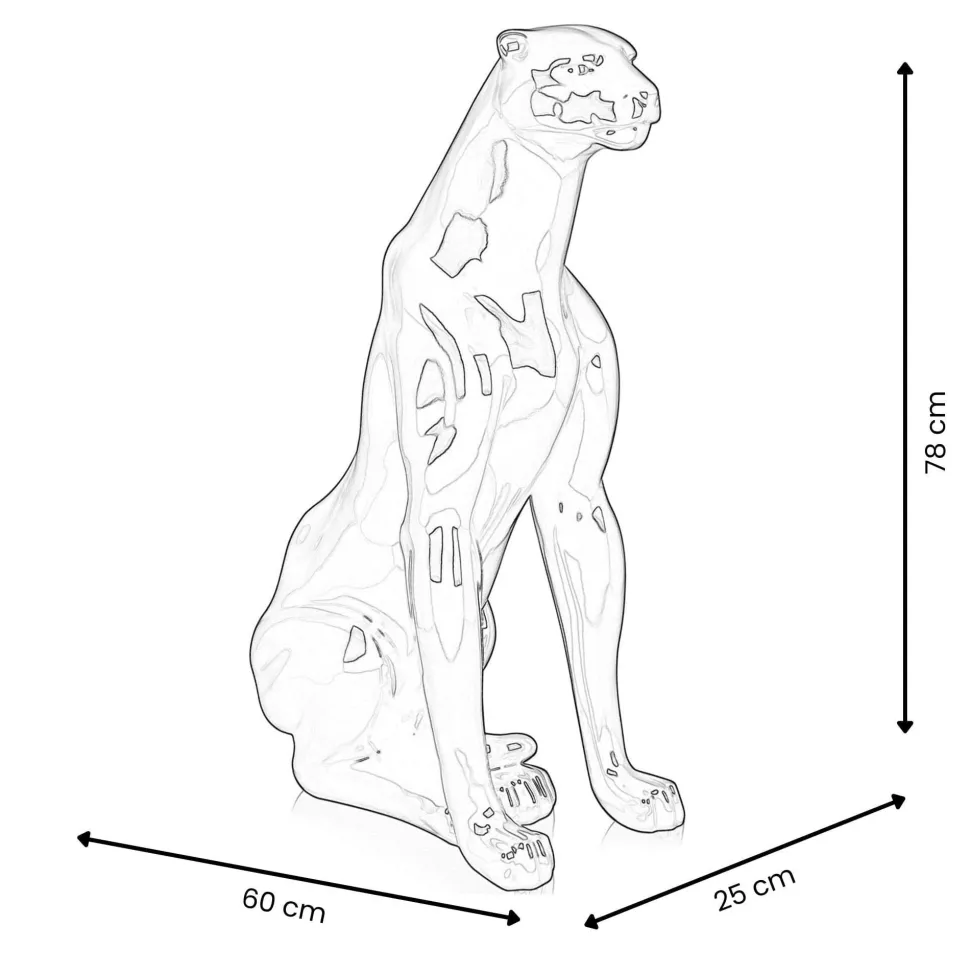 Majestic Panther 78cm Bronze Resin Indoor Sculpture